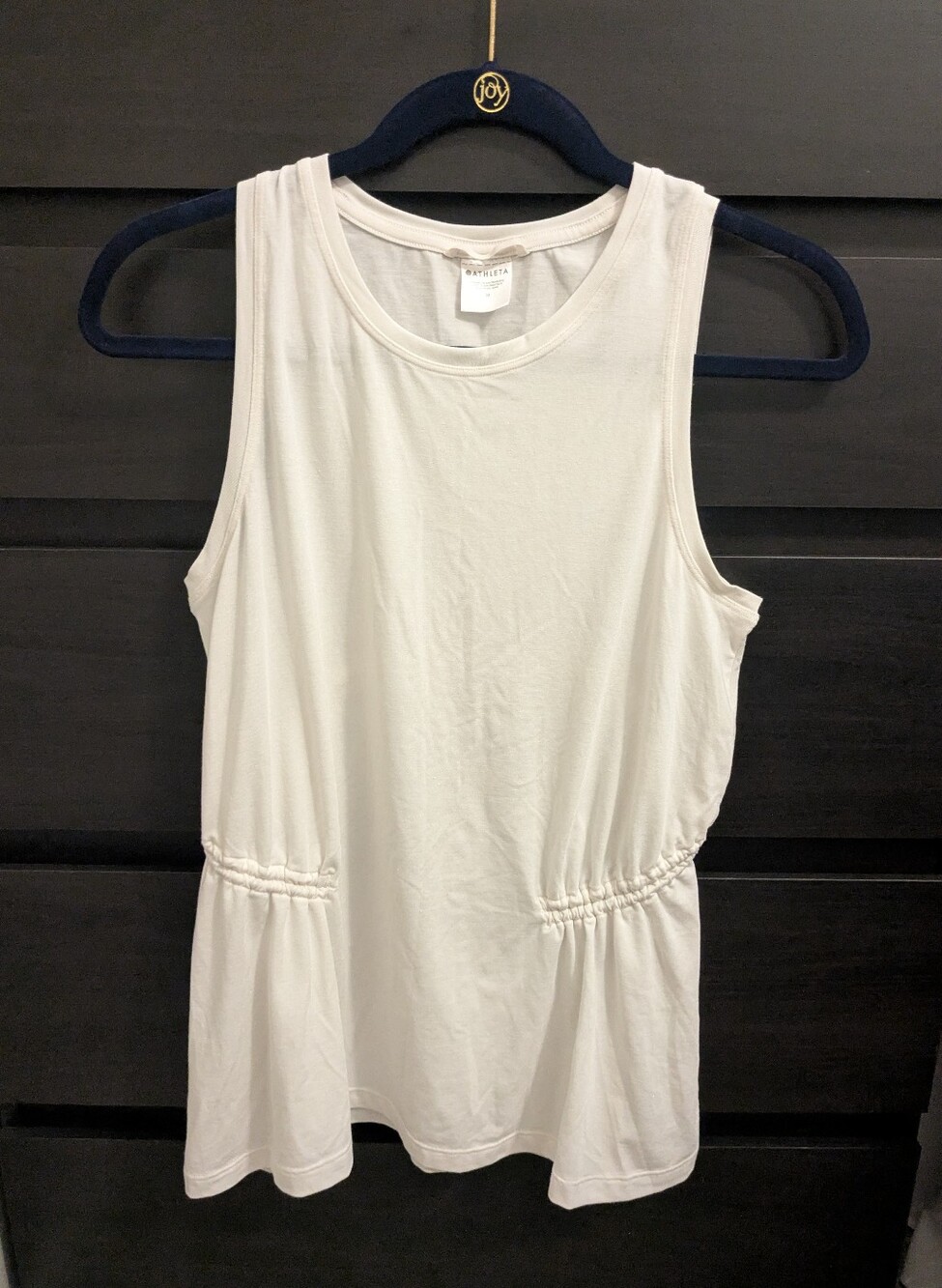 Athleta Hi-Low Waist White Activewear Tank Top Medium